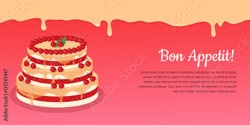 Bon Appetit. Festive Cake Web Banner. Chocolate
