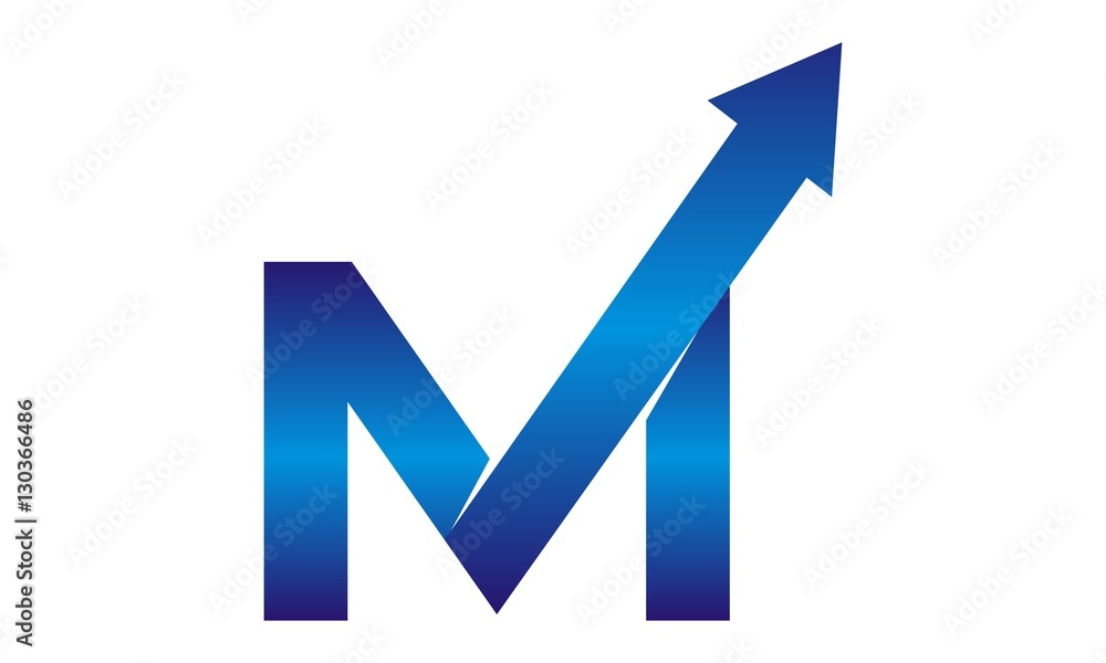 Letter M with Arrow Up Letter M with Arrow Up