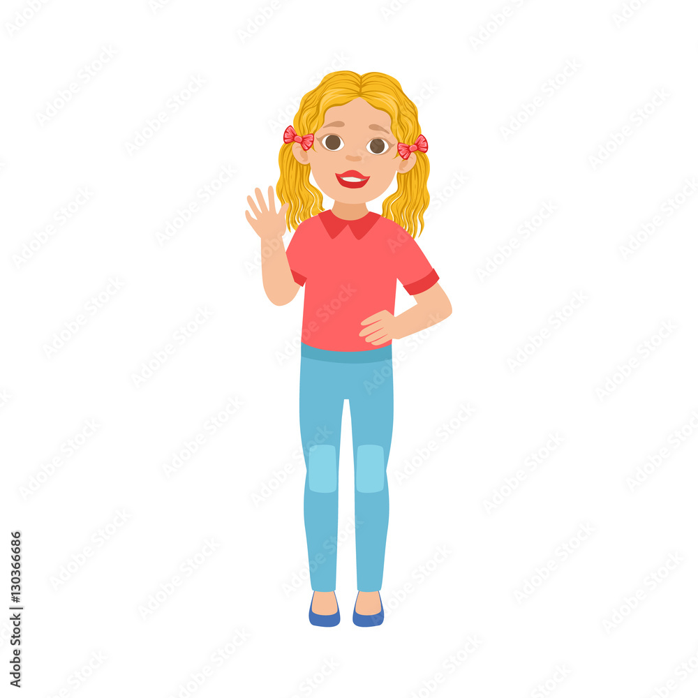 White Teenage Girl With Two Ponytails, Part Of Growing Stages With Kids In Different Age Vector Set White Teenage Girl With Two Ponytails, Part Of Growing Stages With Kids In Different Age Vector Set