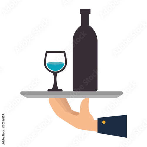 hand waiter isolated icon vector illustration design © Gstudio
