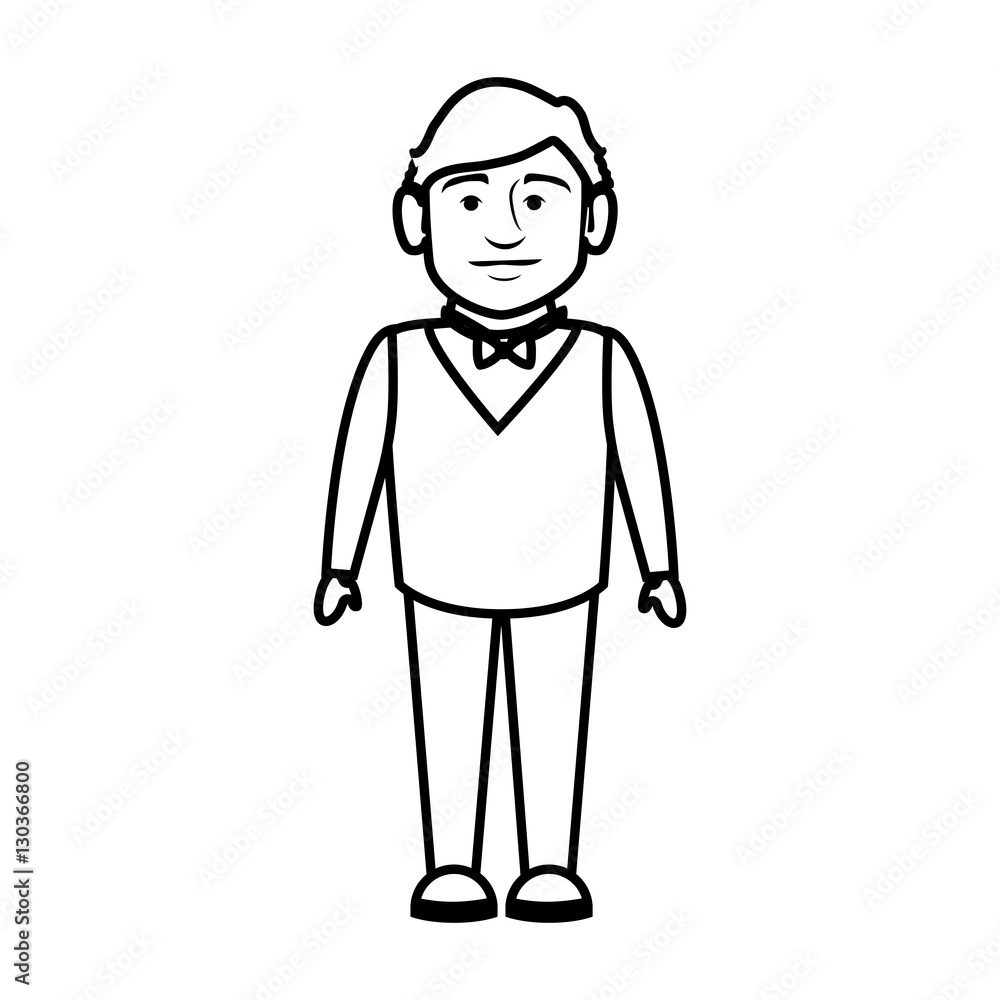 elegant waiter character icon vector illustration design elegant waiter character icon vector illustration design