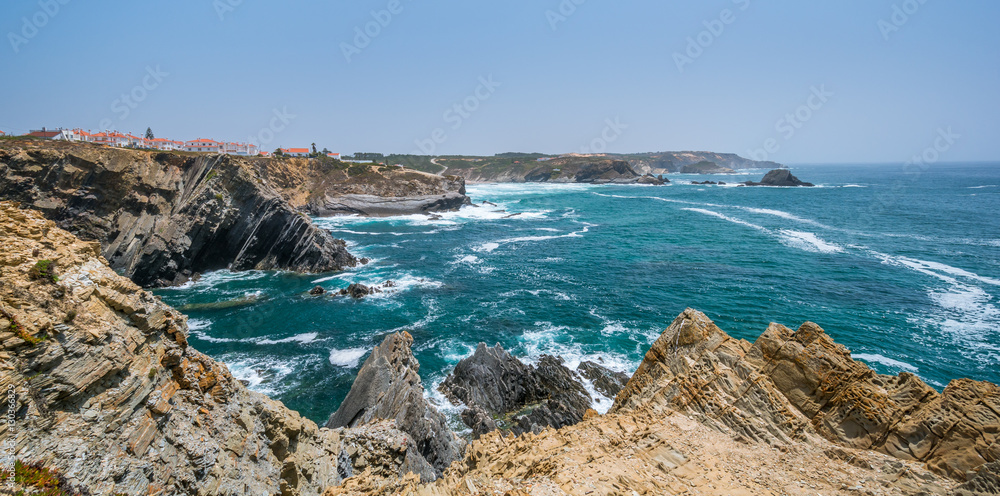 Panoramic coastal view near Zambujeira do Mar, Costa Vicentina, Portugal