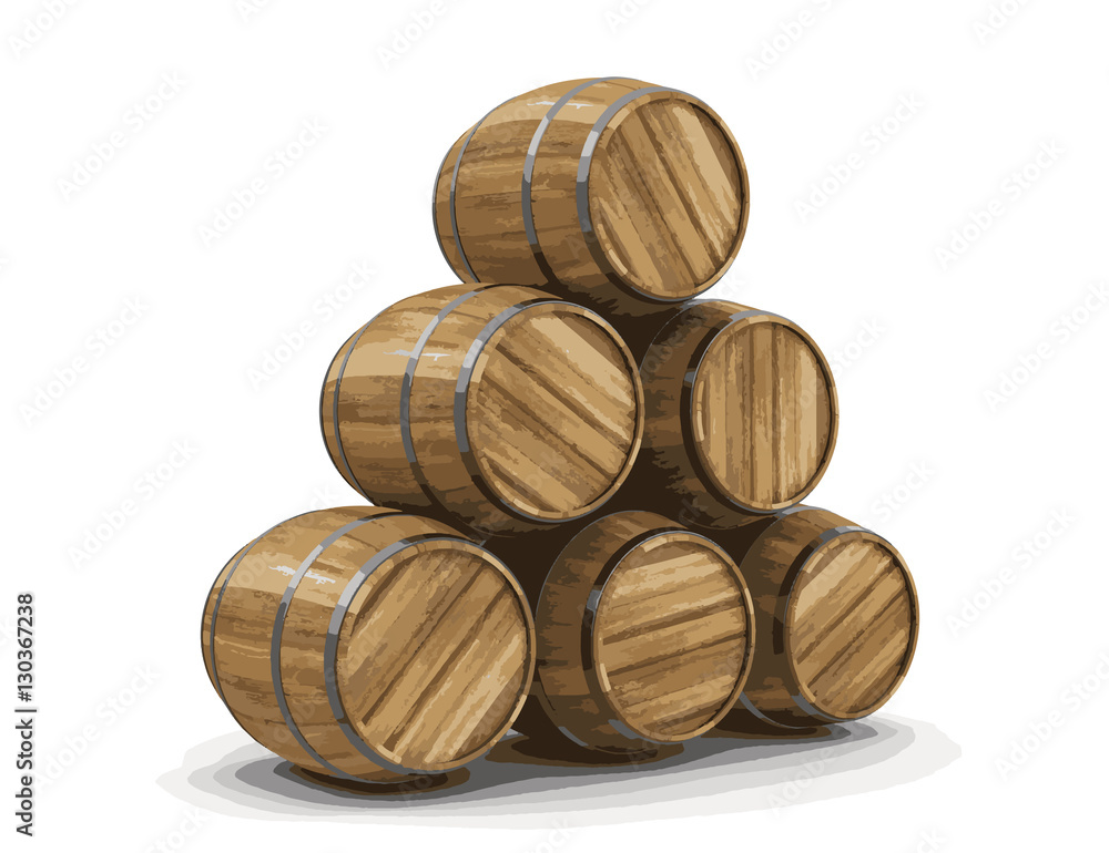 wine barrels. Image with clipping path