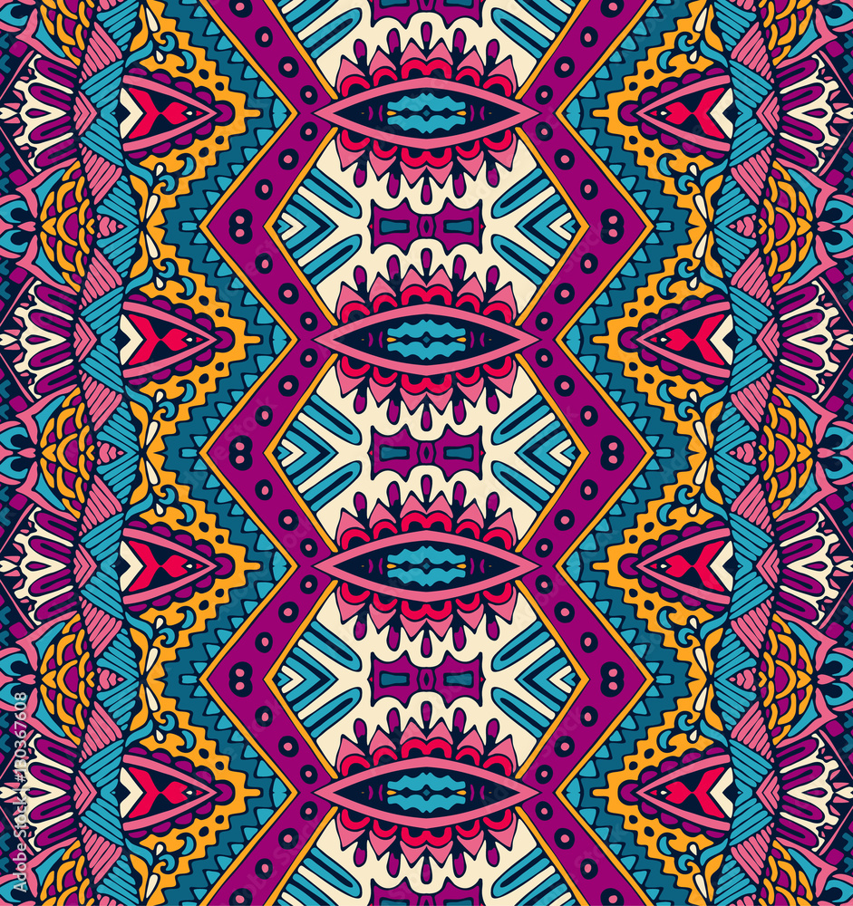 Abstract festive colorful ethnic tribal pattern