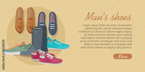 Men s Shoes. Stylish Footwear for Man. Vector