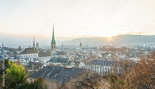 Zürich Stadtansicht im Winter