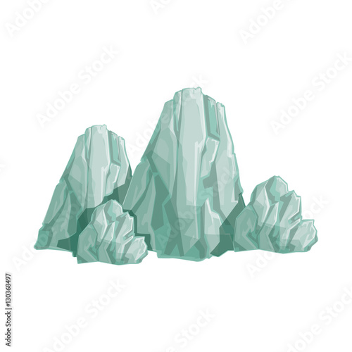 Range Of Grey Rocks Natural Landscape Design Element, Part Of Scenery In Nature Landscaping Constructor
