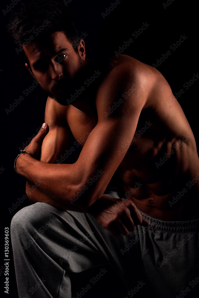 Muscular male model posing Muscular male model posing