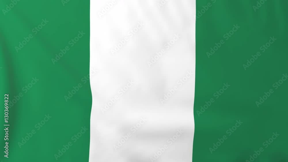 Flag of Nigeria. Rendered using official design and colors. Seamless loop. Flag of Nigeria. Rendered using official design and colors. Seamless loop.