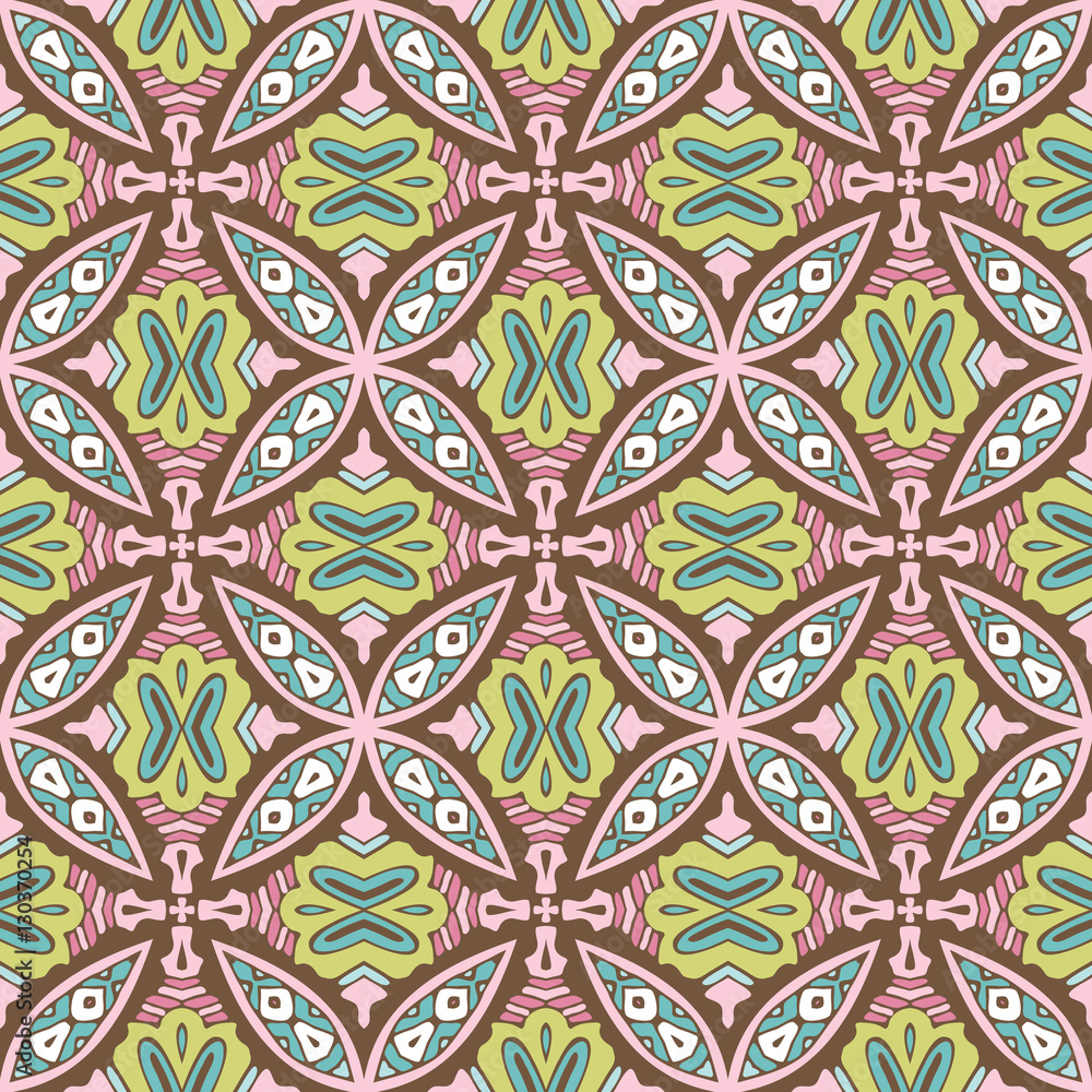 ethnic intricate seamless mosaic tile  pattern 