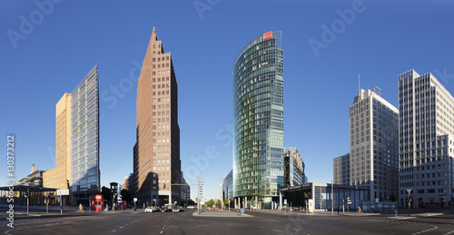 Potsdamer Platz Square with DB Tower, Sony Center and Kollhoff Turm Tower, Berlin Mitte, Berlin, Germany photo