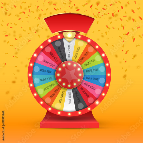 Colorful wheel of luck or fortune infographic. Vector