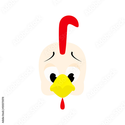 Emotions cock icon. Character cartoon rooster head