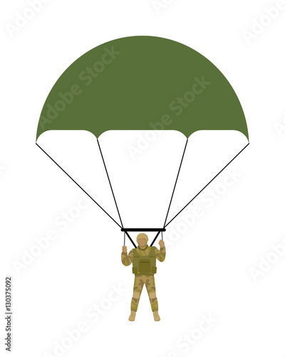 Military Parachutists Vector Illustration
