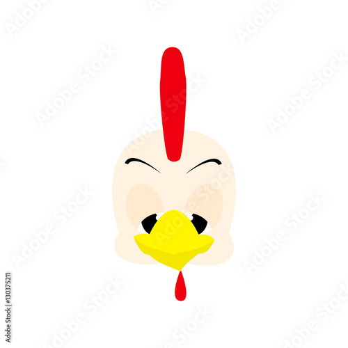 Emotions cock icon. Character cartoon rooster head