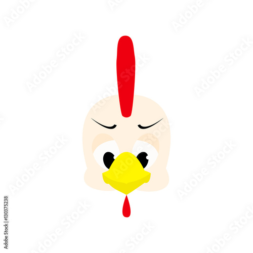 Emotions cock icon. Character cartoon rooster head