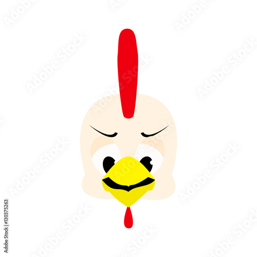 Emotions cock icon. Character cartoon rooster head