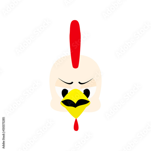 Emotions cock icon. Character cartoon rooster head
