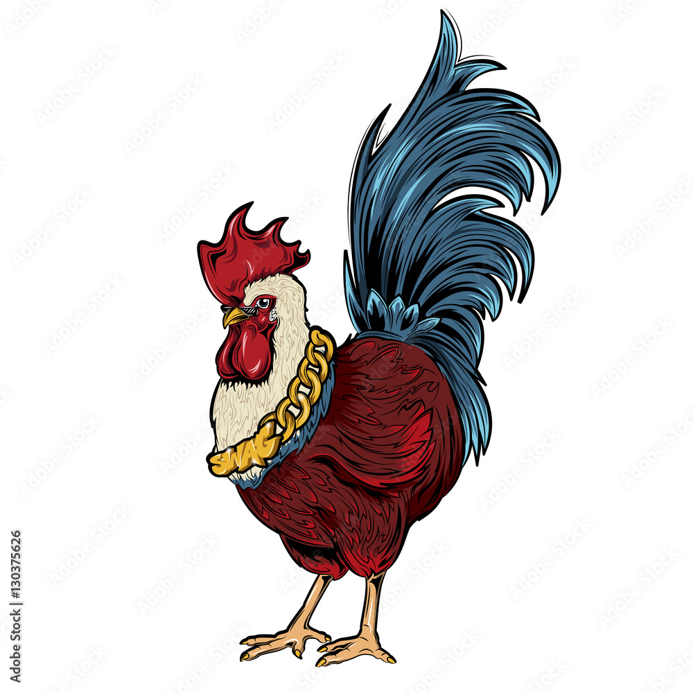 gold chain cock SWAG style. Print 