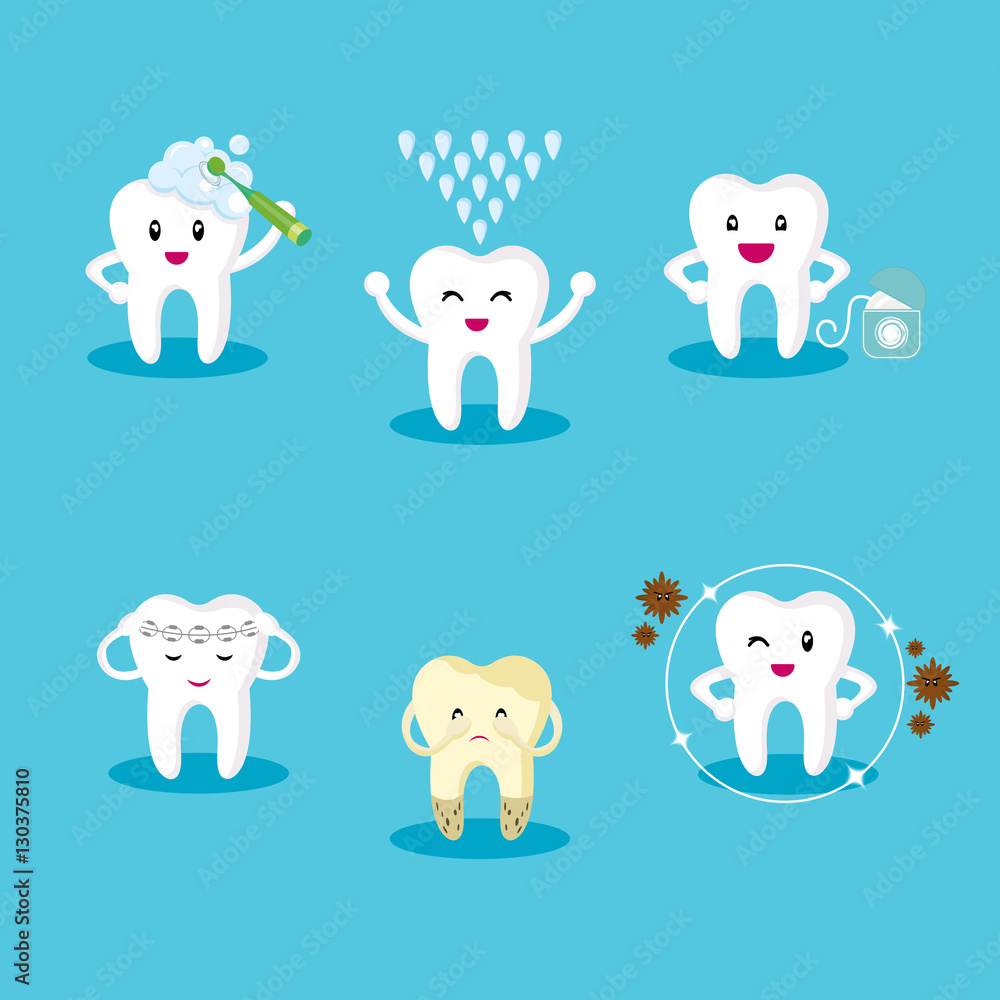 set icon teeth. Protection of the oral cavity. Healthy teeth. The fight against tooth decay. set icon teeth. Protection of the oral cavity. Healthy teeth. The fight against tooth decay.