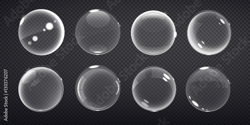 Wallpaper Mural transparent balls. Buble on a transparent background. Vector illustration of soap bubbles on transparent background. Torontodigital.ca