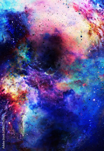 Cosmic space and stars, color cosmic abstract background. © jozefklopacka