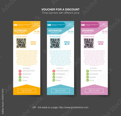 Pricing Table Template with Three Plan Type. Graphic Design on Gray Background. Three tariffs. interface for the site. ui ux vector banner for web app