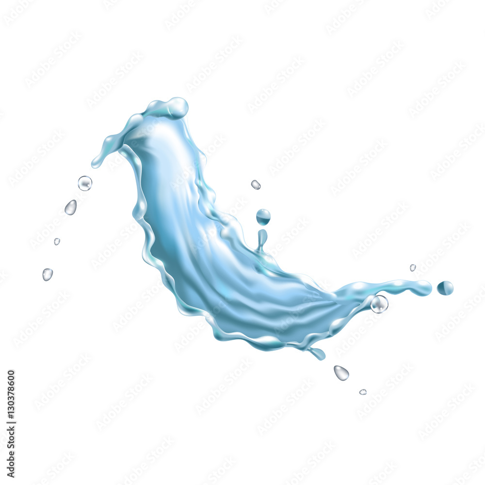Water Splash Raster Realistic water splash on white background. Vector illustration Stock ...