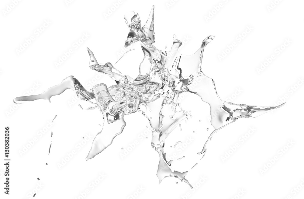 Obraz premium Isolated transparent splash of water splashing on a white backgr