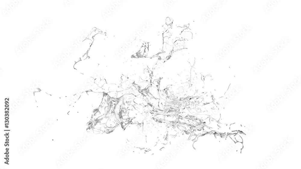 Obraz premium Isolated transparent splash of water splashing on a white backgr