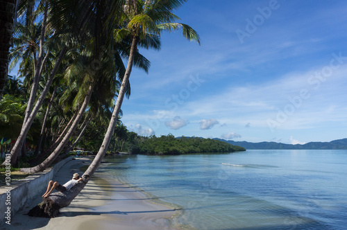 Sieste sur un cocotier, Port Barton, Palawan, Philippines