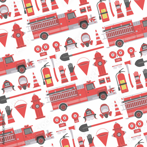 Fireman seamless pattern
