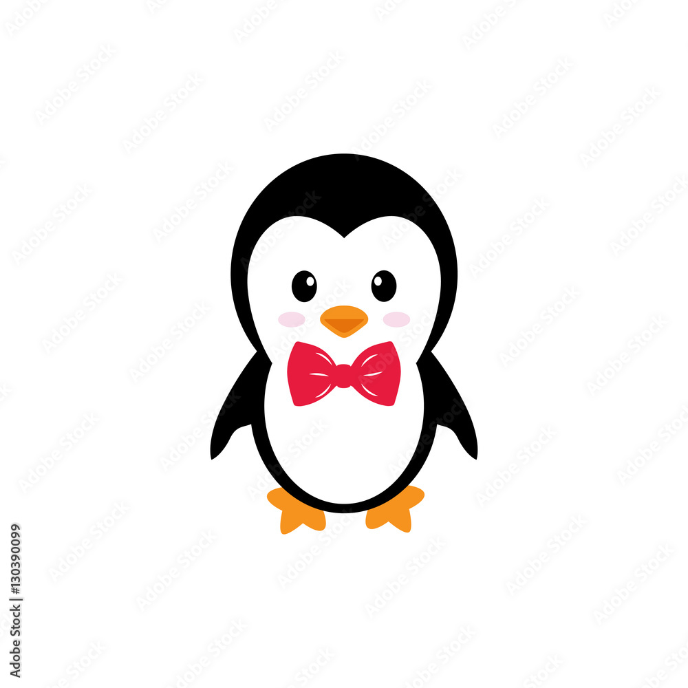 Fototapeta premium cute penguin on a white background