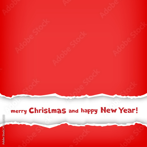 Christmas congratulation wrapped red paper