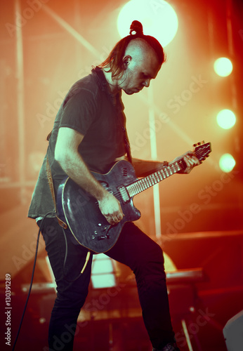 Quadro su tela Guitarist performing on stage.