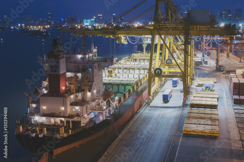 Industrial port with containers