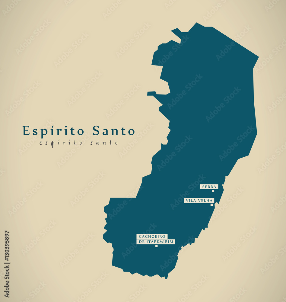 Modern Map - Espirito Santo BR Brazil Illustration