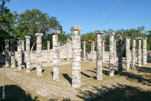 Chichen Itza, Columns in the Temple of a Thousand Warriors photo