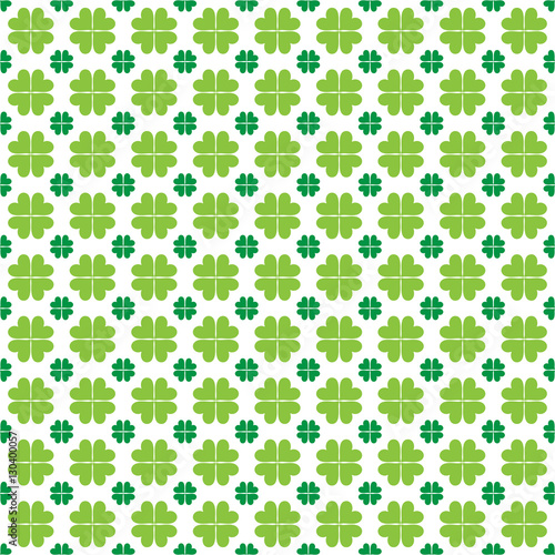 Seamless four clover vector pattern wallpaper. St patrick's day lucky irish clover.