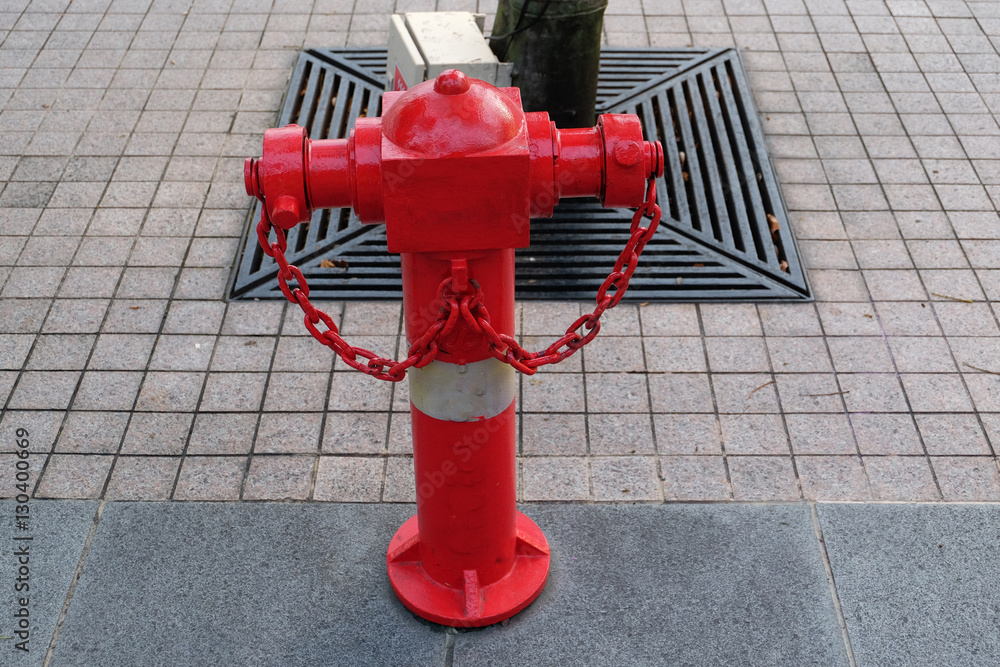 red fire hydrant poles on street red fire hydrant poles on street