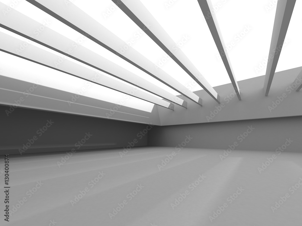 Fototapeta premium Abstract empty white room interior. Urban architecture backgroun