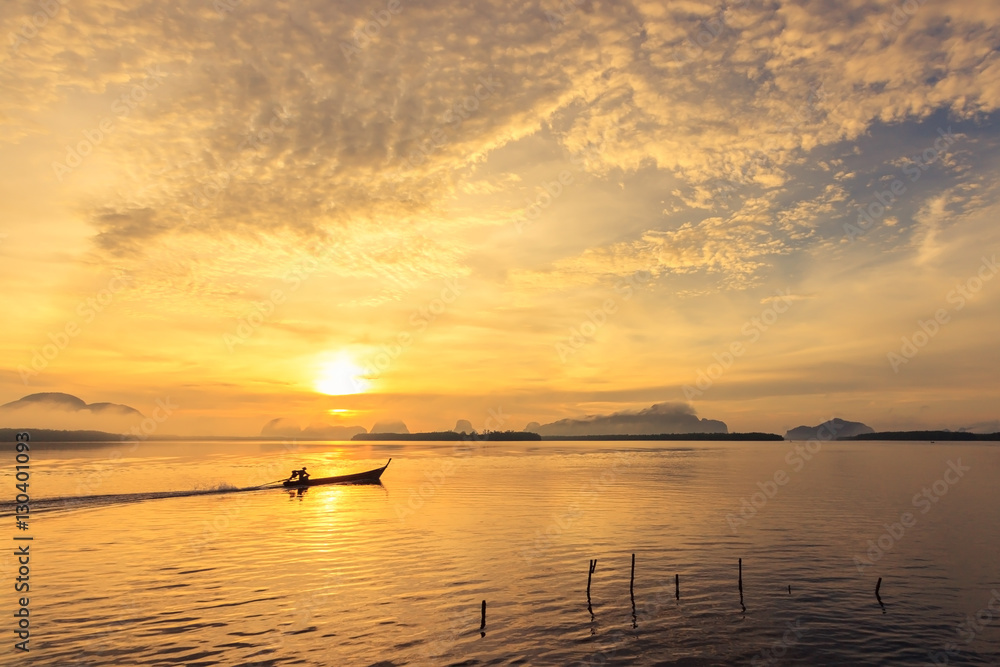 Sunrise at Baan Sam Chong Tai, Phang Nga,Thailand.