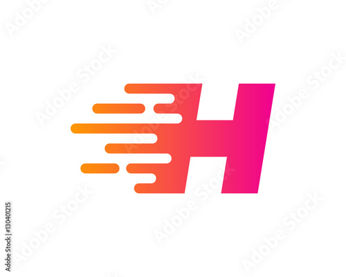 Letter H Speed Logo Design Element