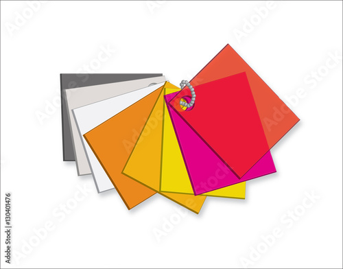 Color plastic samples isolated on a white background. Color pale
