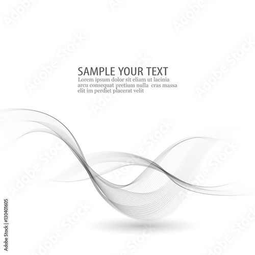Abstract vector background. Gray smoke wave. Gray wave background