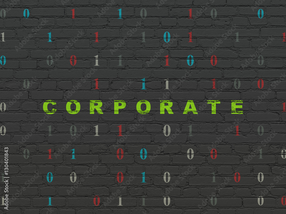 Business concept: Corporate on wall background