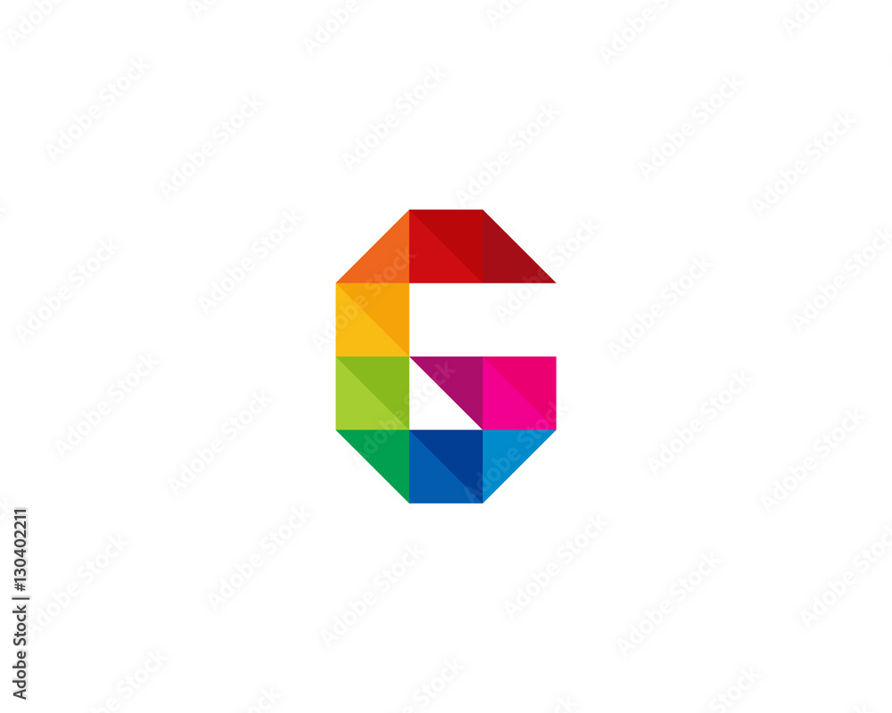 Letter G Colorful Square Logo Design Template Element