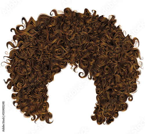 trendy curly red hair . realistic 3d . spherical hairstyle redhead. fashion beauty style . 