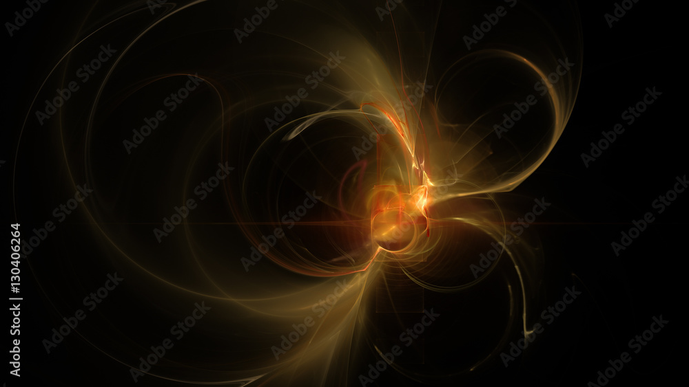 fire yellow curves and circles abstract background for creative design
