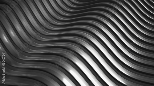 Black  stylish  modern metallic background with smooth lines. 3d